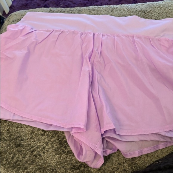 Light Purple Ruffled Shorts - Picture 1 of 4